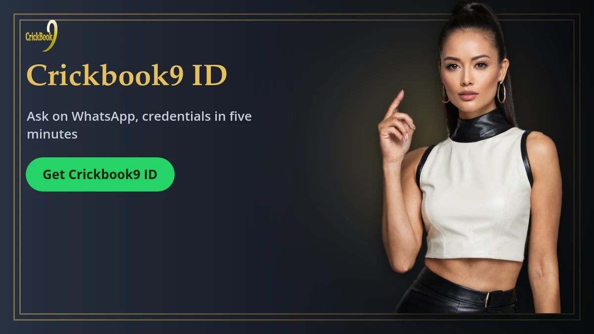 Crickbook9 ID — Crickbook9 banner: Ask on WhatsApp, credentials in five minutes