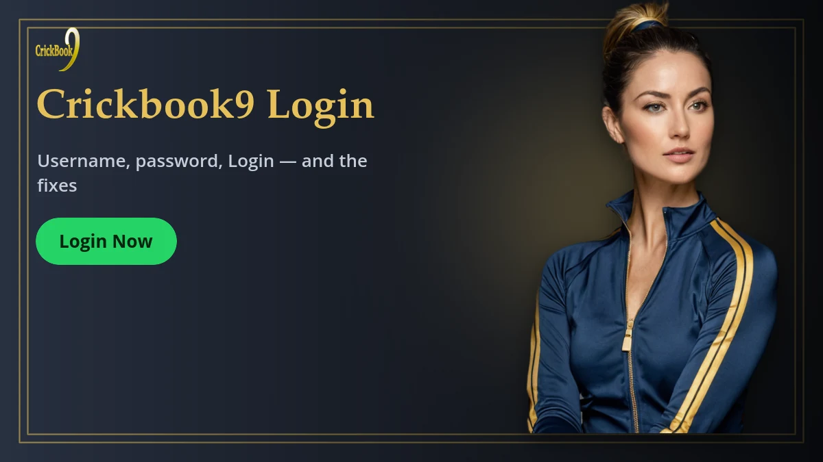 Crickbook9 Login — Crickbook9 banner: Username, password, Login — and the fixes